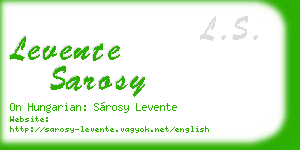 levente sarosy business card