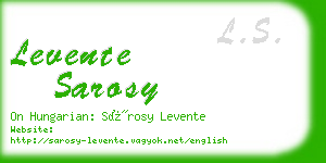 levente sarosy business card